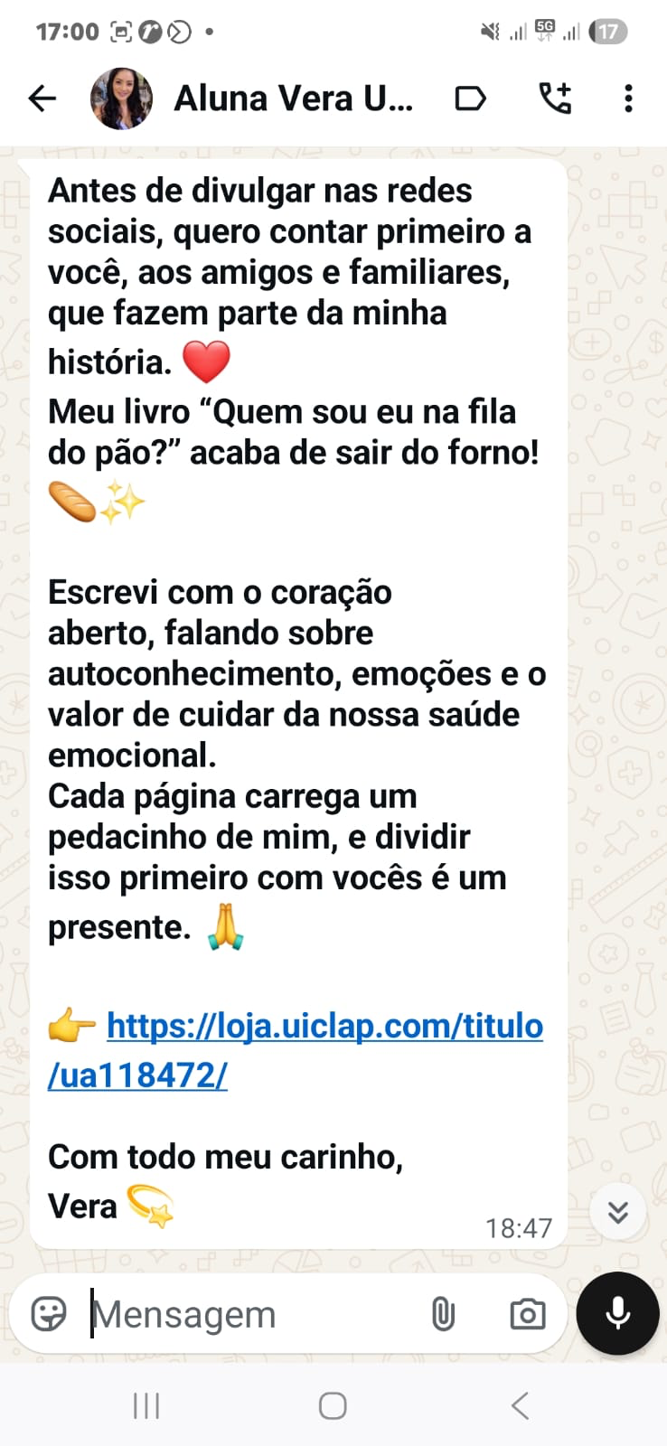 Men&ccedil;&atilde;o no livro Quem sou eu na fila do p&atilde;o de Vera Ribeiro
